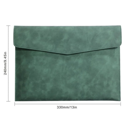 Business Company Office Leather Document Bag, Material Storage Multi-functional A4 Hasp File Bag, Simple Waterproof Laptop Bag