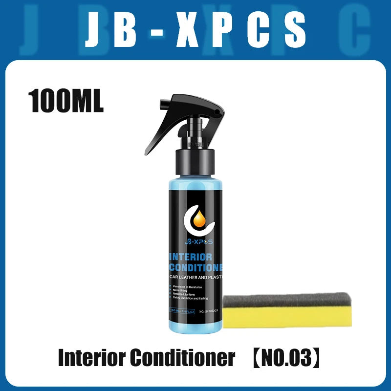 Plastic Leather Restorer Interior Trim Conditioner Polish Shine Cleaner Restore New Black Color Fading Repair Car Care Detail