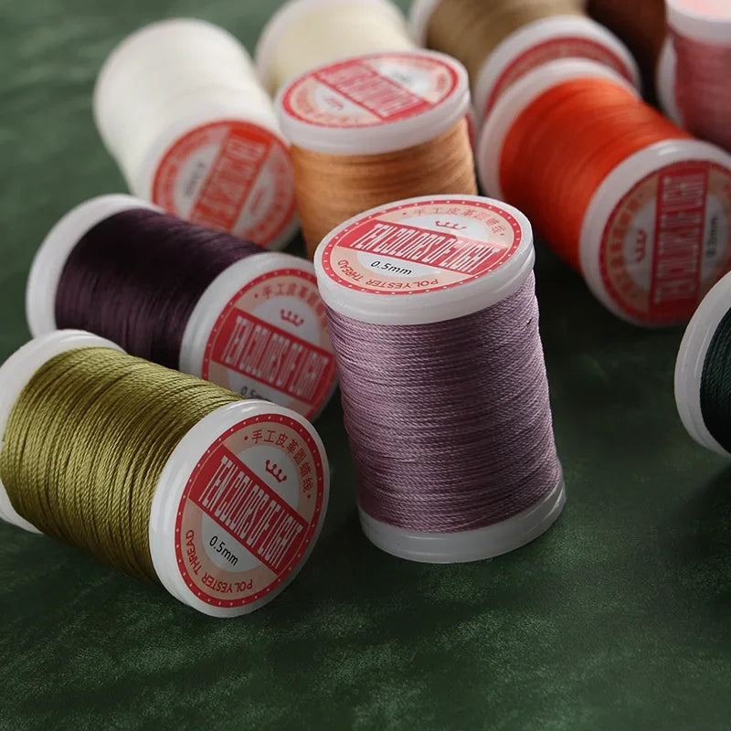 Waxed Thread For Leather DIY Accessories Leather Craft Sewing Thread Round Waxed Thread Polyester Cord Wax Coated Strings