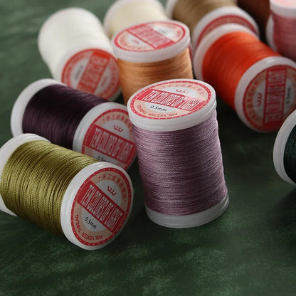 Waxed Thread For Leather DIY Accessories Leather Craft Sewing Thread Round Waxed Thread Polyester Cord Wax Coated Strings