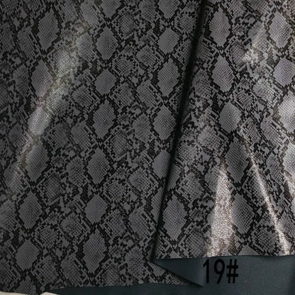 PU Snakeskin Faux Leather Fabric Roll No Adhesive for Bag Belt Headboard Sofa Upholstery Artificial Leather Animal