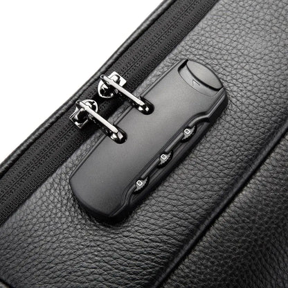 BANGE Leather Anti Theft Waterproof Laptop Backpack 15.6 Inch Daily Work Business Backpack School Back Pack Mochila for Male