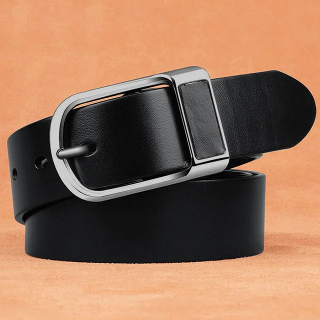 Genuine Leather For Men's High Quality Buckle Jeans Cowskin Casual Belts Business Cowboy Waistband Male Fashion Designer 2022New