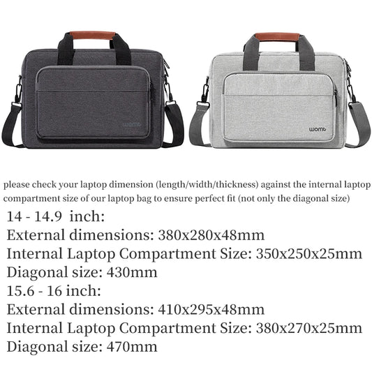 Laptop Bag for Men Business Briefcase Shoulder Handbag for Macbook HP Dell Lenovo Asus Surface Acer Huawei Notebook 14 15.6 inch
