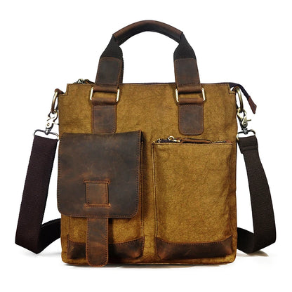 Men Original Leather Retro Designer Business Briefcase Casual 12" Laptop Travel Bag Tote Attache Messenger Bag Portfolio B259