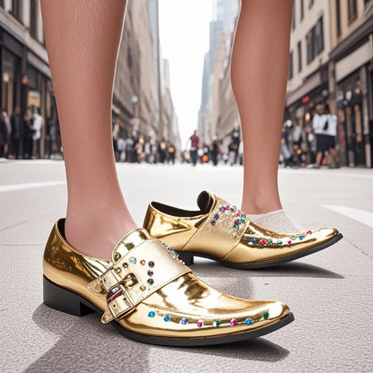 Summer Leather Shoes Men's Pointed Toe Youth Business Men's Shoes Spring and Summer New Men's British Casual Shoes