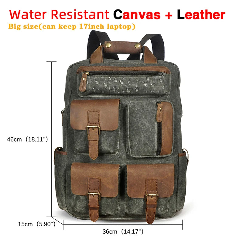 Men Original Leather Fashion Travel University College School Book Bag Designer Male Backpack Daypack Student Laptop Bag 1170