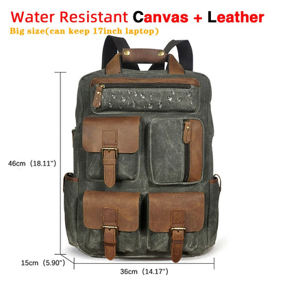 Men Original Leather Fashion Travel University College School Book Bag Designer Male Backpack Daypack Student Laptop Bag 1170