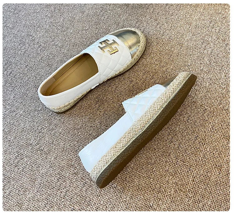New Shoes for Women Leather Flat Boat Shoes Designer Fisherman Shoes Girl Fashion Slip-on Loafers