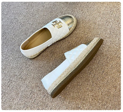 New Shoes for Women Leather Flat Boat Shoes Designer Fisherman Shoes Girl Fashion Slip-on Loafers