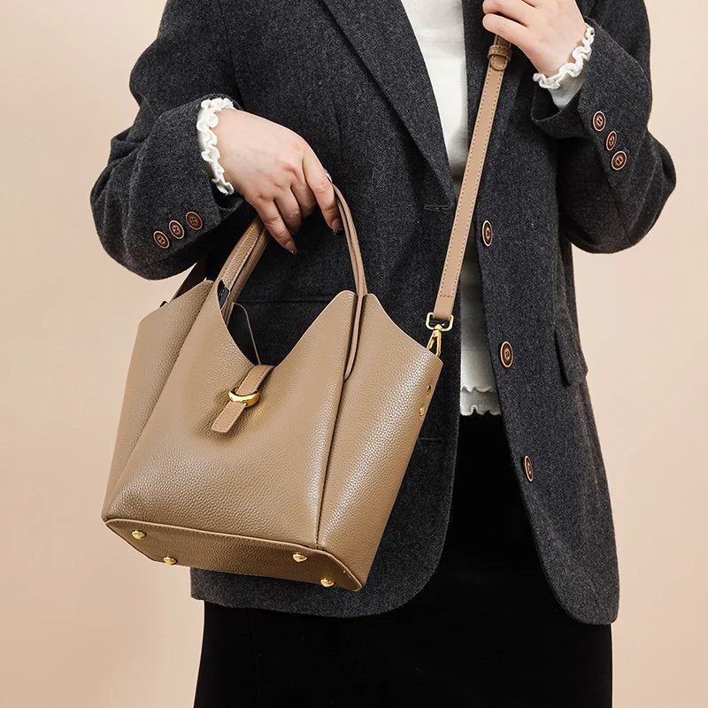 100% Genuine Cow Leather Handbag Women Fashion Elegant Crossbody Bags for Ladies Small Hand Bag Cowhide Shoulder Bags Designer