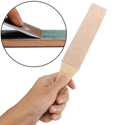 Sy Tools Sharpening Board Leather Craft Sharpener Wooden Handle Dual Sided DIY Leather Polishing Board Tool No Polishing Paste