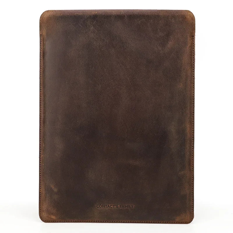 hand-made cowhide genuine leather laptop bags cases storage organizer sleeve for macbookair 13.6in notebook computer travel