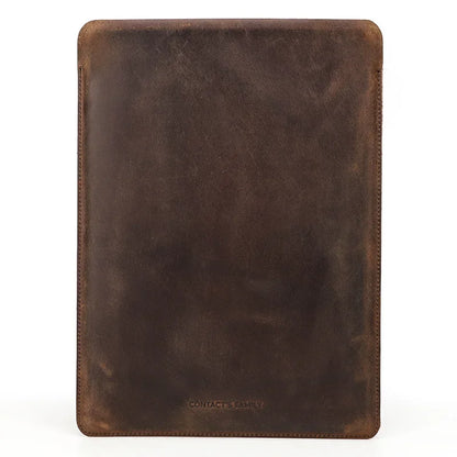 hand-made cowhide genuine leather laptop bags cases storage organizer sleeve for macbookair 13.6in notebook computer travel