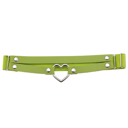 Heart Leg Garter Elastic Belt Rock Leather Leg Harness  For Women Girls Black Thigh Garter Festival Rave Accessories Adjustable