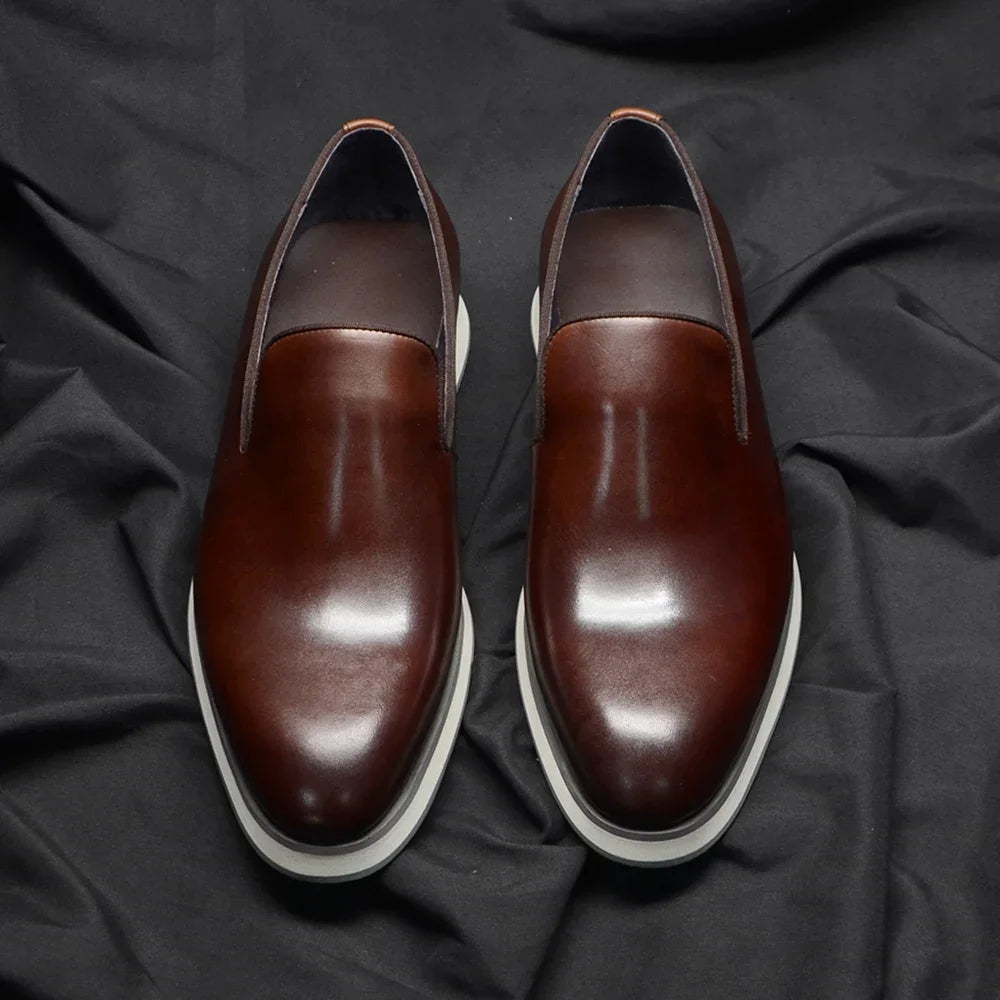 Classic Genuine Leather Men's Loafer Sneaker Shoes Good Quality Luxury Handmade Social Casual Business Original Dress Shoes Man