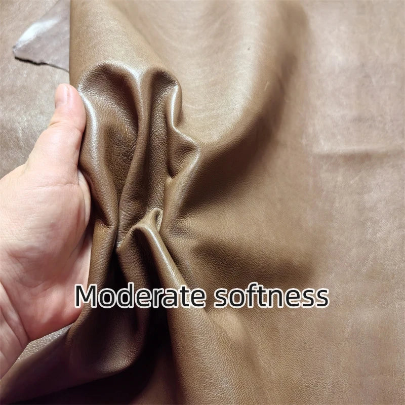 0.8/1mm Brown Oil Wax Sheepskin. First Layer Leather. Real Leather Fabric. Manual DIY For Bag Leather Repair. Whole Sheepskin