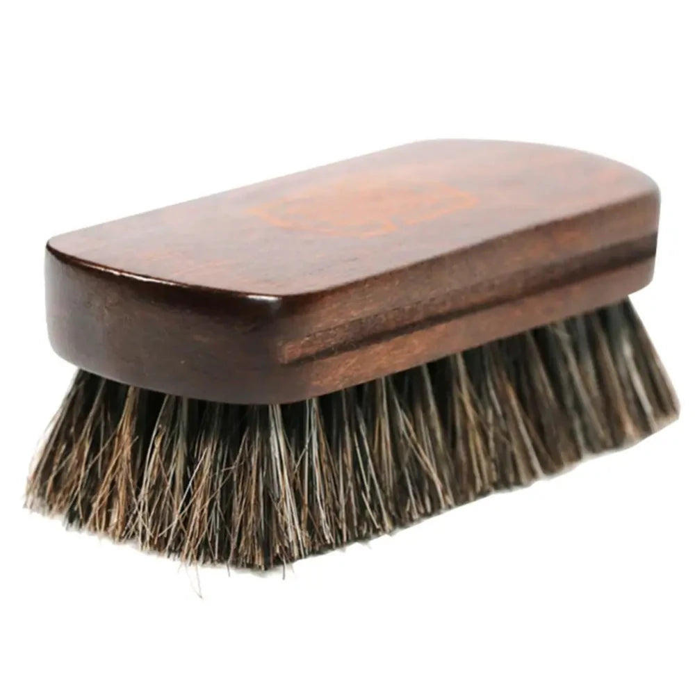 Horsehair Leather Textile Cleaning Brush for Car Interior Furniture Apparel Bag Shine Polishing Brush Auto Wash Detailing Brush