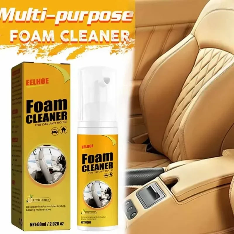 30/60/100ml Car Leather Cleaner Multifunctional Foam Cleaner Car Interior Strong Decontamination Ceiling Seat Cleaning Tool