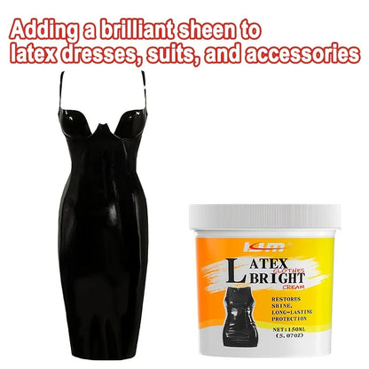 150G Latex & Leather Shine Cream Instant Brightening Gloss Restorer for Latex Garments Automotive Leather Surfaces