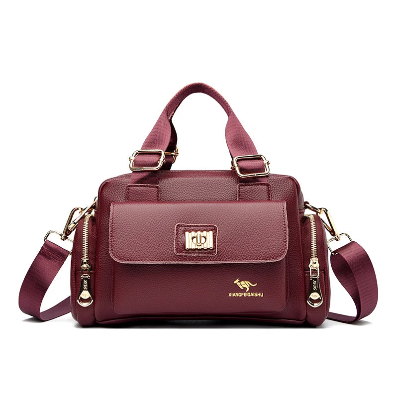 Leisure Brand Handbag High Quality Women's Shoulder Bags Fashion Designer Large Capacity Soft Leather Locomotive Bag Sac A Main