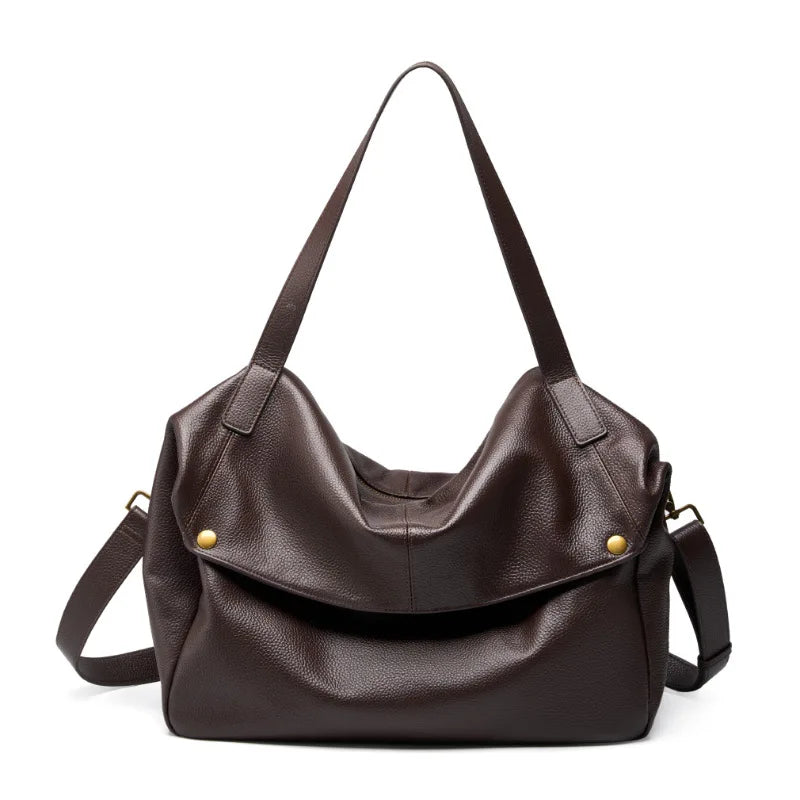 Luxury Handbags Soft Leather Shoulder Bags For Women 2025 New First Layer Cowhide Crossbody Bag Designer Purses Slouchy Tote Bag