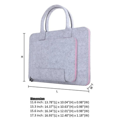11/13/15.6/17 Inch Laptop Bag, Felt Laptop Sleeve Notebook Computer Case Carrying Bag Pouch with Handle for  Asus / Lenovo