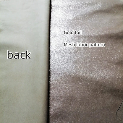 0.6/0.7mm Mesh Pattern Gold-Embossed Sheepskin. Top-Grain Leather. Genuine Leather Fabric. DIY For Bags By Hand. Whole Sheepskin