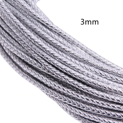 5m 3/4/6mm Braided Leather Cord Rope Strip Thread for DIY Pendant Neck Weaving Bracelet Jewelry Making Supplies Crafts Accessory