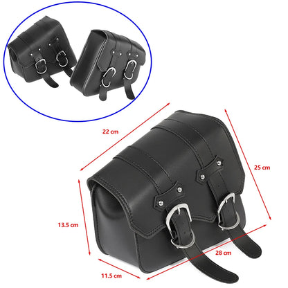 1 Pair Motorcycle Saddlebags with Cup Holder Panniers Rear Side Bags Luggage Storage PU Leather Large Capacity Waterproof