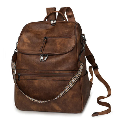New 2026 Women Large Leather Laptop Backpack 15.6 Inch Waterproof Casual Fashion Business Retro Travel Shoulder bags for College