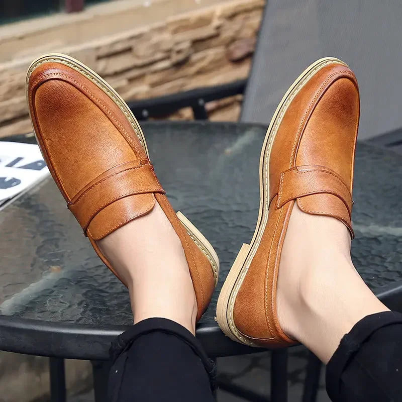 Spring New Men's Leather Shoes Formal Dress Business Leather Shoes Banquet Men's Shoes