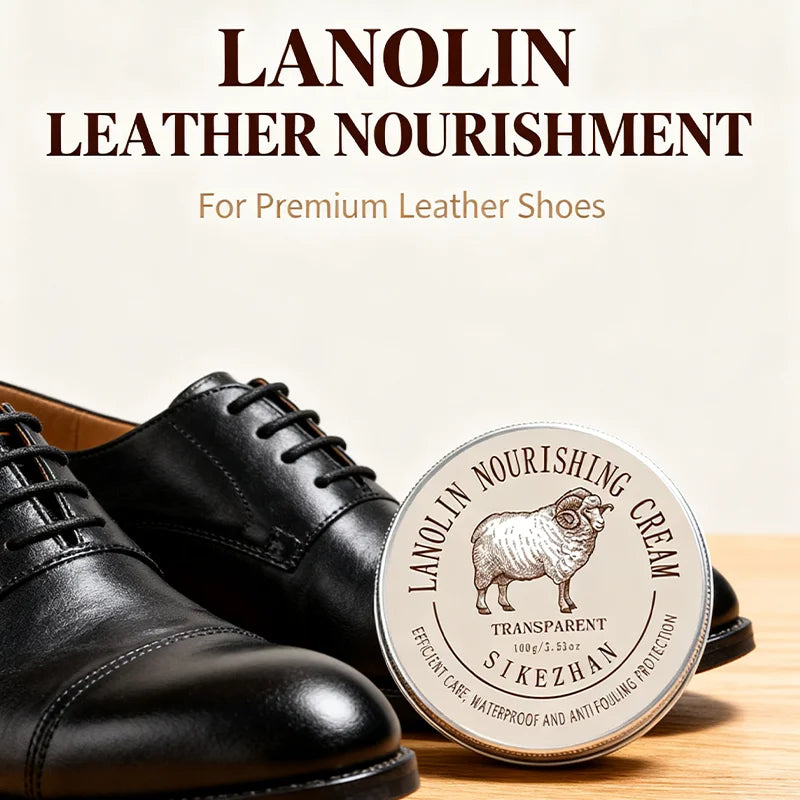 Professional Lanolin Leather Shoe Cream,Shoe Conditioner Balsam for Waterproof&Shining,Leather Care Wax for Shoes,Boots,Bags