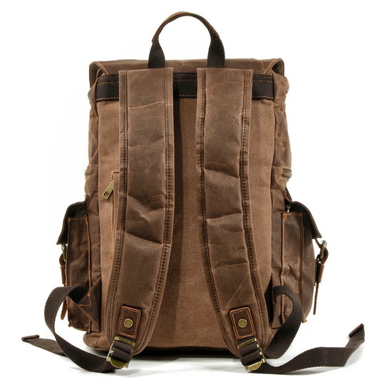 Vintage canvas backpack Leather canvas Backpack Backpack 15-inch laptop tote satchel Academy Shoulder Hiking bag