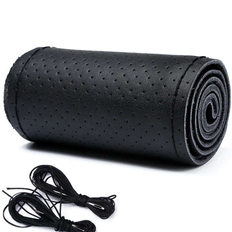 Car Steering Wheel Braid Cover Needles And Thread Artificial Leather A variety of Styles DIY Texture Soft Auto Accessories