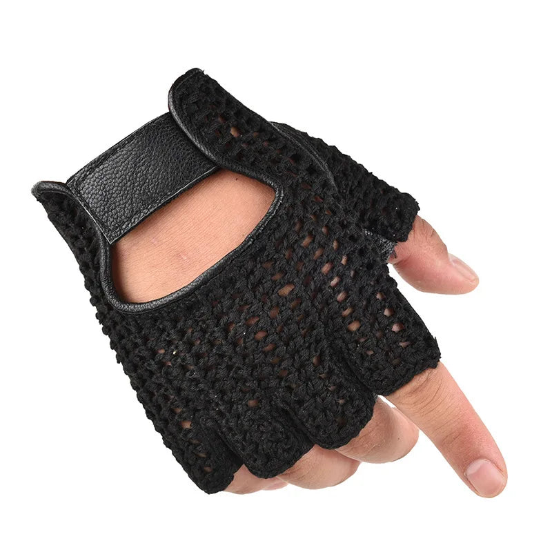 Sheepskin Leather Mesh Breathable Summer Fitness Sports Exercise Training Gym Gloves Multifunction Non-slip Tactical Gloves