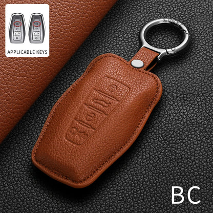 Leather Car Remote Key Case Accessories For Geely Emgrand 7 GX3 Atlas GS NL3 Gili EX7 GT Monjaro Boyue L PREFACE HAOYUE L ICON
