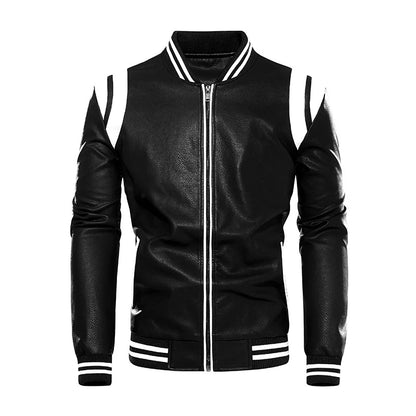 Autumn Winter Men's PU Leather Jackets Fashion Man Motorcycle Coats Male Patchwork Streetwear Zipper Leather Jackets Clothing