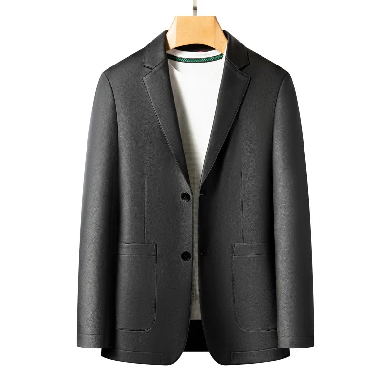 2025 Spring and Autumn leather jackets, casual leather suits, men's leather jackets, and sheepskin slimming high-end