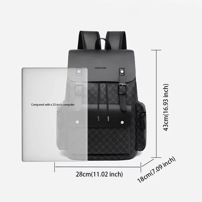 Fashion Men's Backpacks Soft PU Leather Travel Bags High Capacity Laptop Backpack for Student School Bag Male Gift