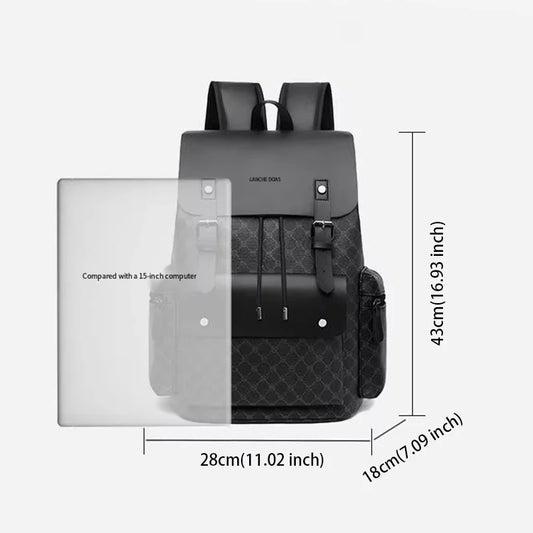Fashion Men's Backpacks Soft PU Leather Travel Bags High Capacity Laptop Backpack for Student School Bag Male Gift