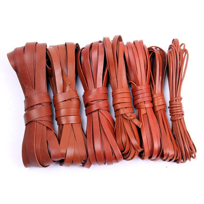 2 Meters 3 4 5 6 8 10mm Flat Genuine Leather Cord 1mm Thickness Black Brown Bracelet Leather String Rope DIY Jewelry Findings