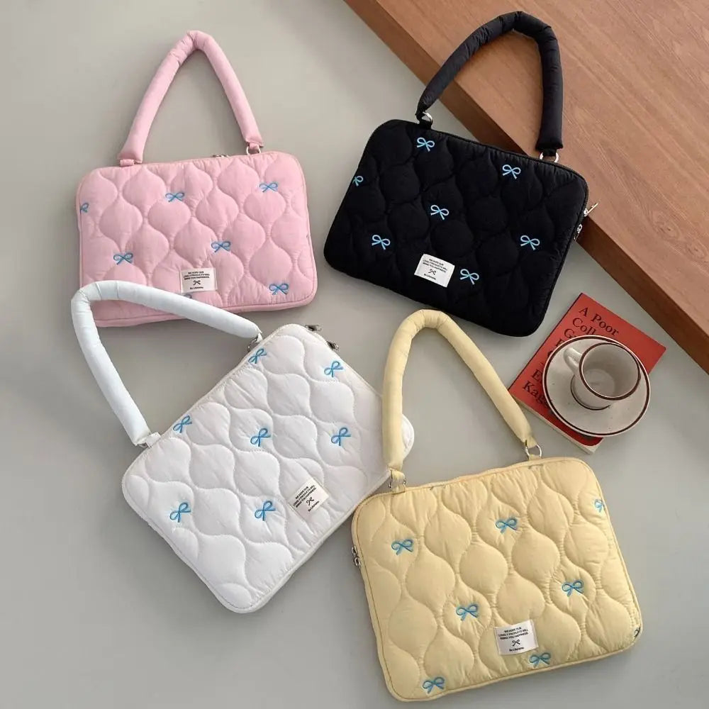 New 13-15.6inch Laptop Shoulder Bag Large Capacity Bowknot Tablet Sleeve Case Multifunctional Shockproof Laptop Handbag