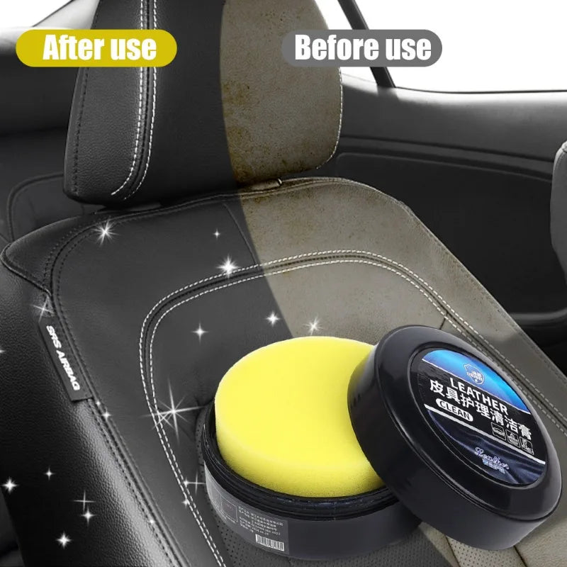 260g Car Leather Care Refurbishing Paste Auto Interior Stain Remover Cleaner Leather Polishing Maintenance Tool Car Accessories