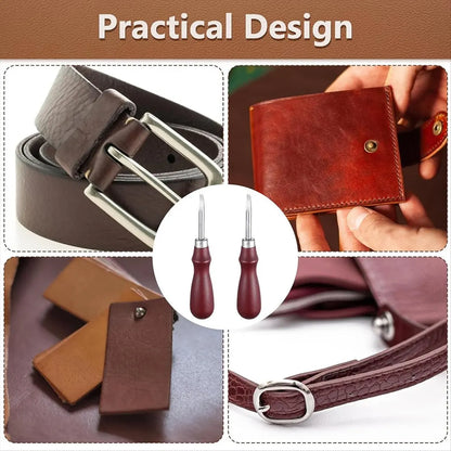 Reliable- Leather Edge Skiving Beveler Set, 2 Pcs Leather Working Tools for DIY Leathercraft, Sizes 1.0 mm & 1.5 mm