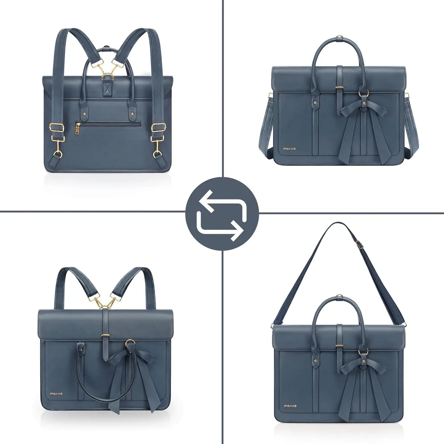 Laptop Bag 13 14 15 16 inch for MacBook Air Pro M4 M3 M2 HP Notebook PU Leather Backpack Messenger Bag Handbag Women Briefcase
