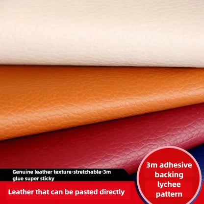 PU Artificial Faux Leather Self-adhesive Fabric for Upholstery Interior Car Seats Patches Bags Furniture Leatherette Fabrics