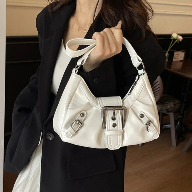 Women Leather Tote Bag Single Shoulder Handbag with Zipper Fashion Casual Purse for Ladies