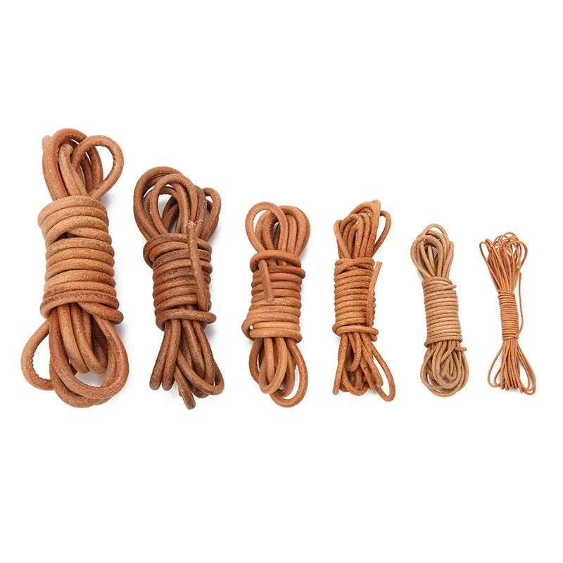 2meters 1 2 3 4 5 6 8 mm Leather Cord Thread Round Real Leather Rope Bracelet String For Diy Jewelry Making Necklace Accessories