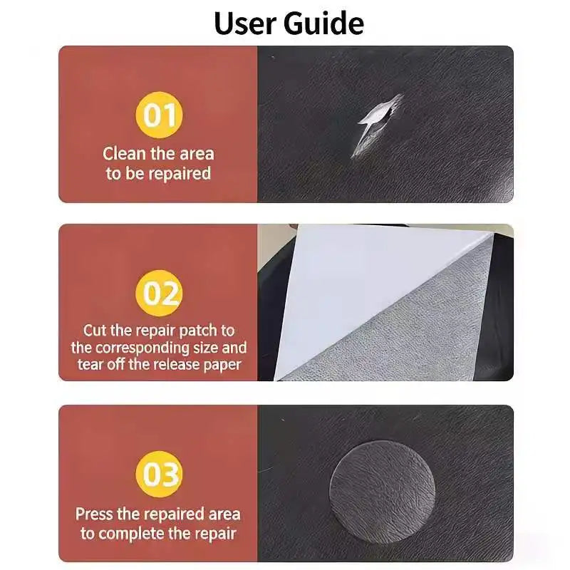 Waterproof Self-Adhesive PU Leather Patch Strong Glue Faux Leather Repair Tape Durable Refurbish Cover for Car Seat Sofa Furnitu